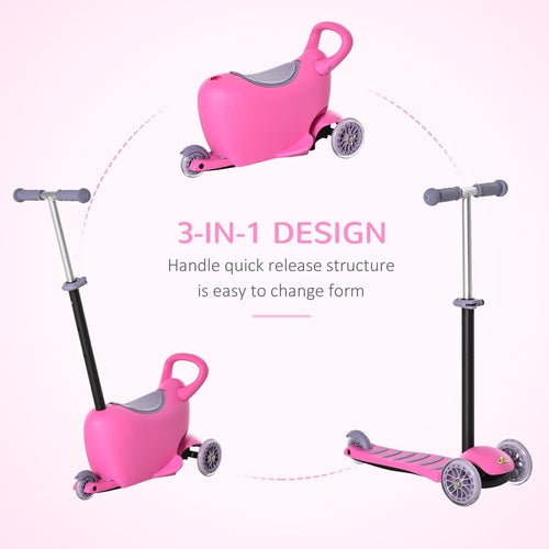 3-in-1 Ride On Push Car, Kids Scooter, Sliding Walker, Push Rider,