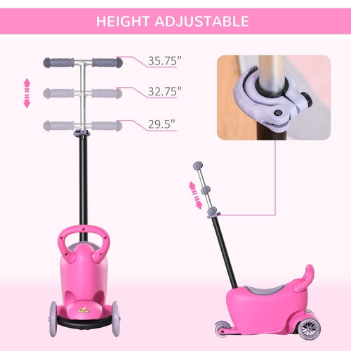 3-in-1 Ride On Push Car, Kids Scooter, Sliding Walker, Push Rider,